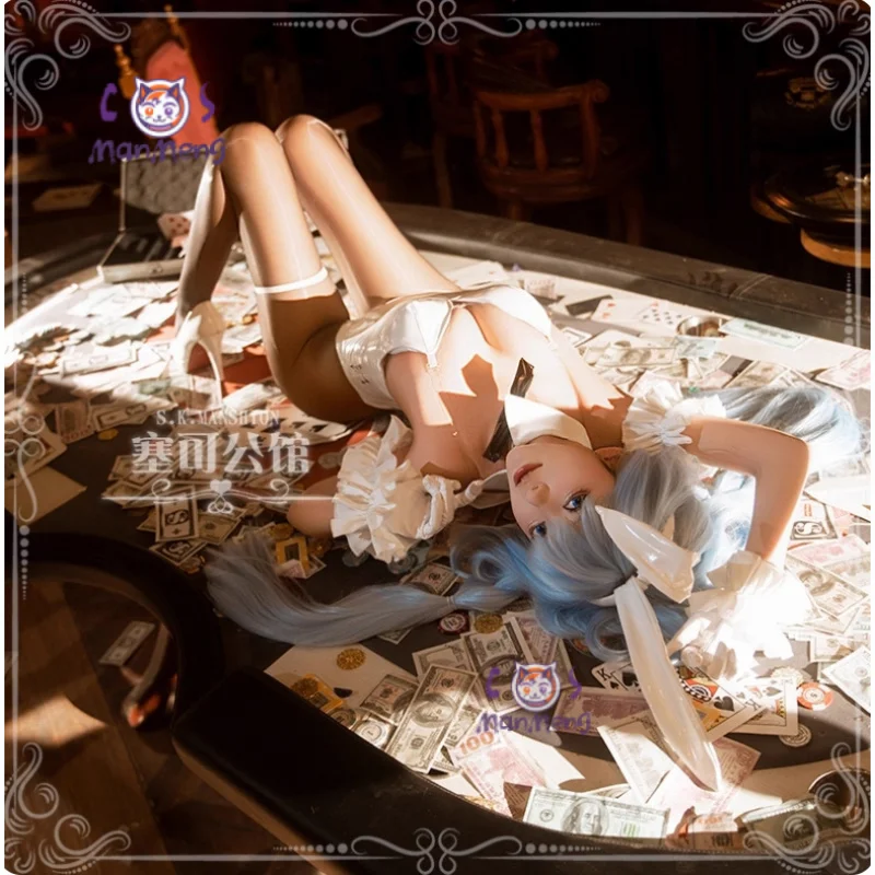 HMS Janus Косплей Костюм Аниме Azur Lane Хэллоуин женский сексуальный комбинезон с кроликом для девочек парик аксессуары для волос чулки перчатки костюм