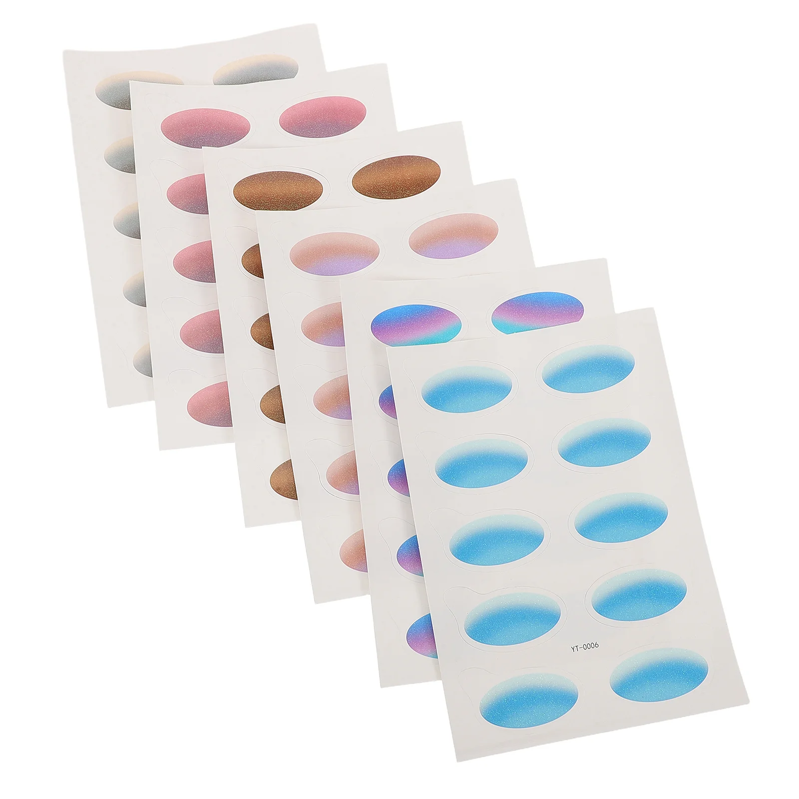 

6 Sheets Waterproof Eyeshadow Stickers Gradient Eye Decoration Temporary Makeup for Festival Party Cosplay Women