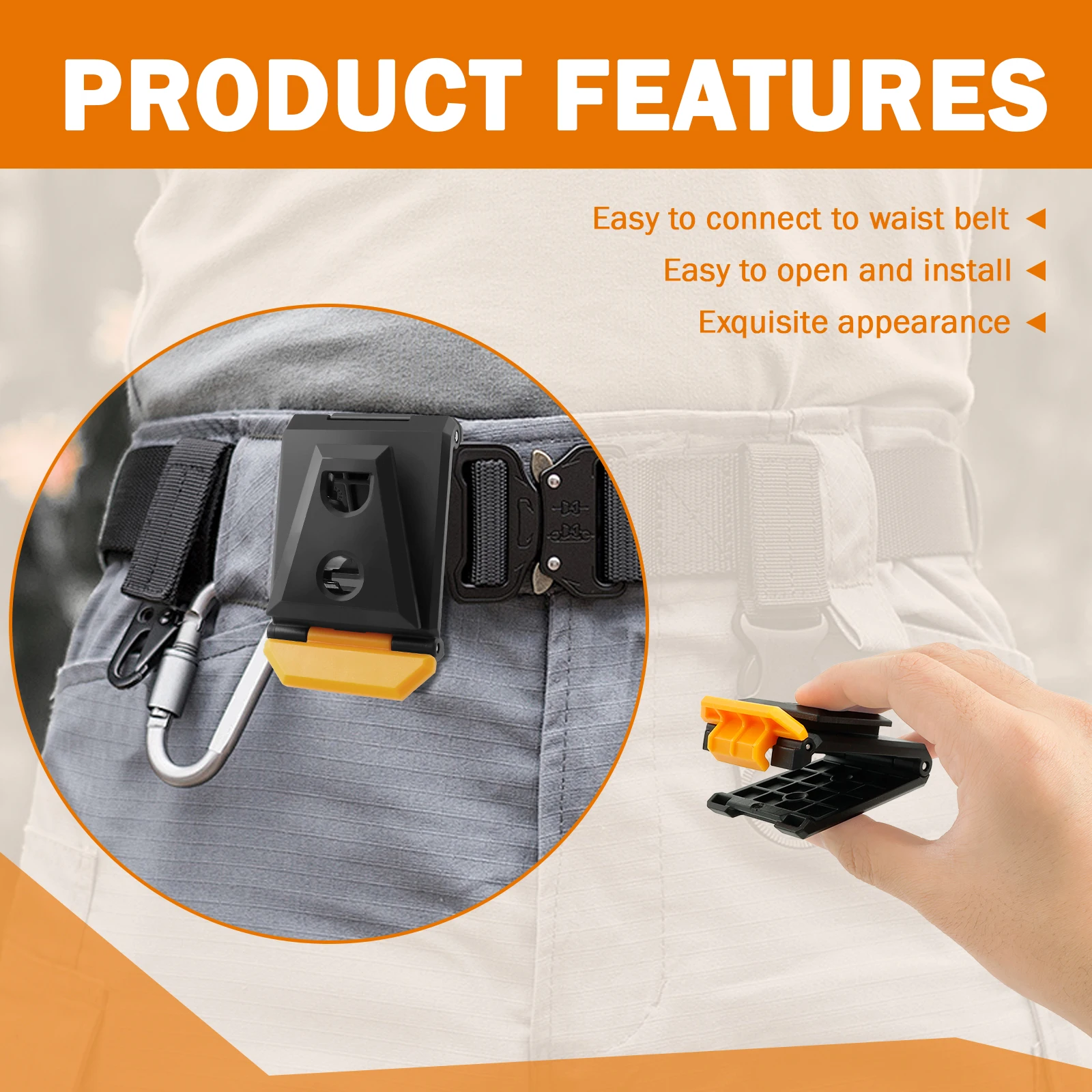 6Pcs Tape Measure Rack Tape Automatic Buckle Measure Thickened Belt Clip Fixed Plastic Portable Tool Holder Clip Durable