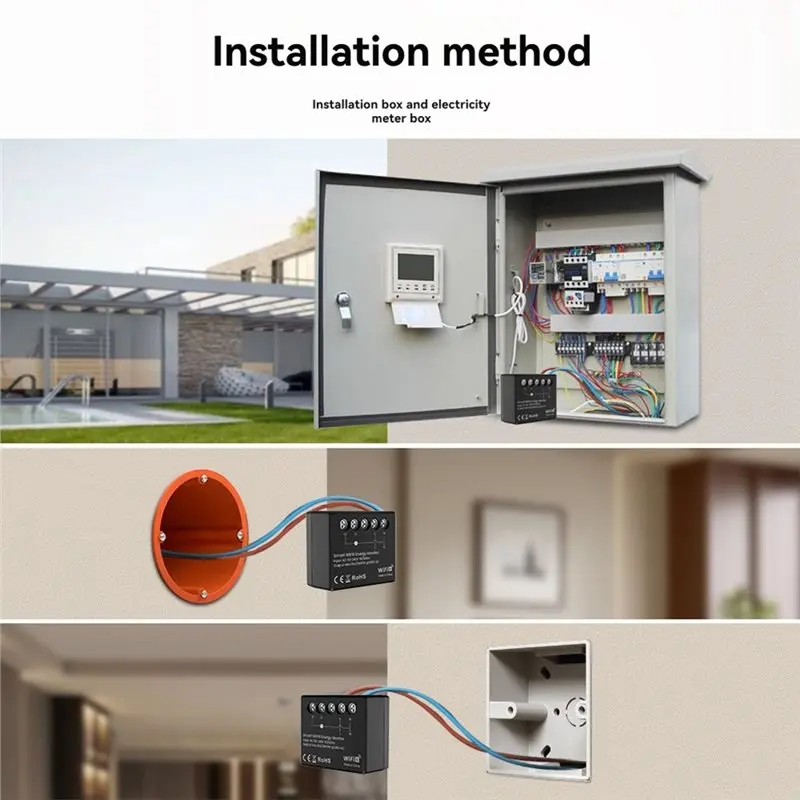 ABSQ-Tuya Wifi 6 Power Meter On/Off Switch 16A Smart Power Monitoring Real-Time Power Consumption Over-Battery Warning