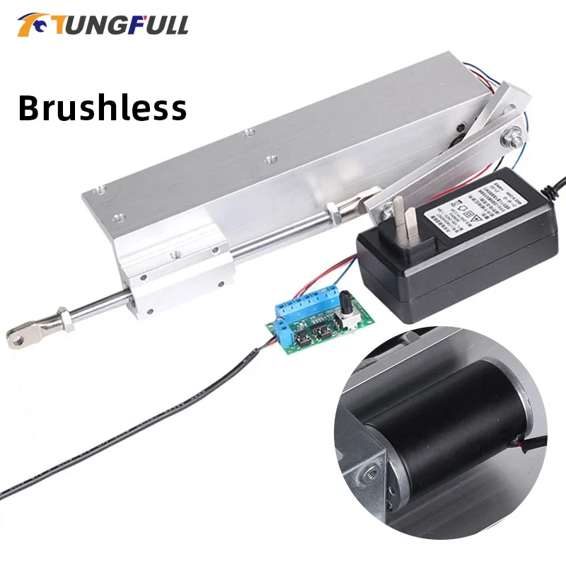 

Brushless Small DIY Reciprocating Linear Actuator Telescopic Linear Actuator DC Gear Motor Stroke 30-70mm Adjustable 0-120rpm