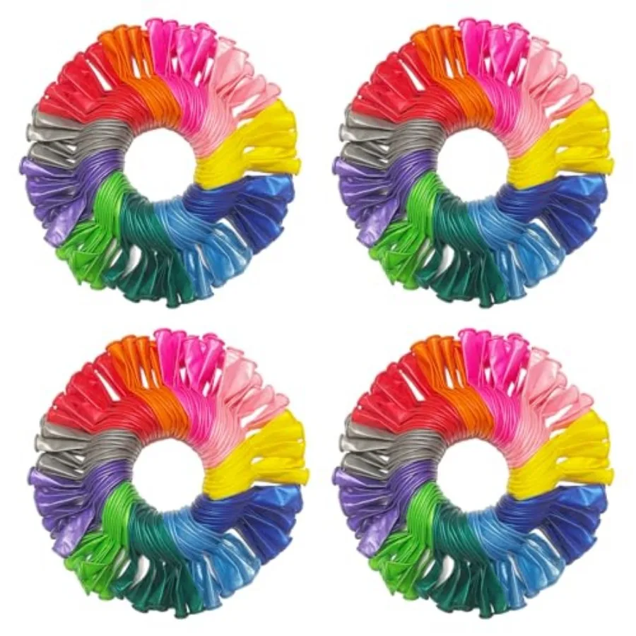 

400 Pcs Balloons Assorted Color, 10 Inches - 12 Bright Colors Strong Latex Balloons Bulk for Birthday Wedding Party Decorations