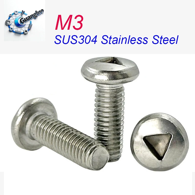 

Guangluo M3 SUS304 Stainless Steel Round Head Triangular Socket Anti-theft Bolts Triangular Anti-theft Bolts Special Shape