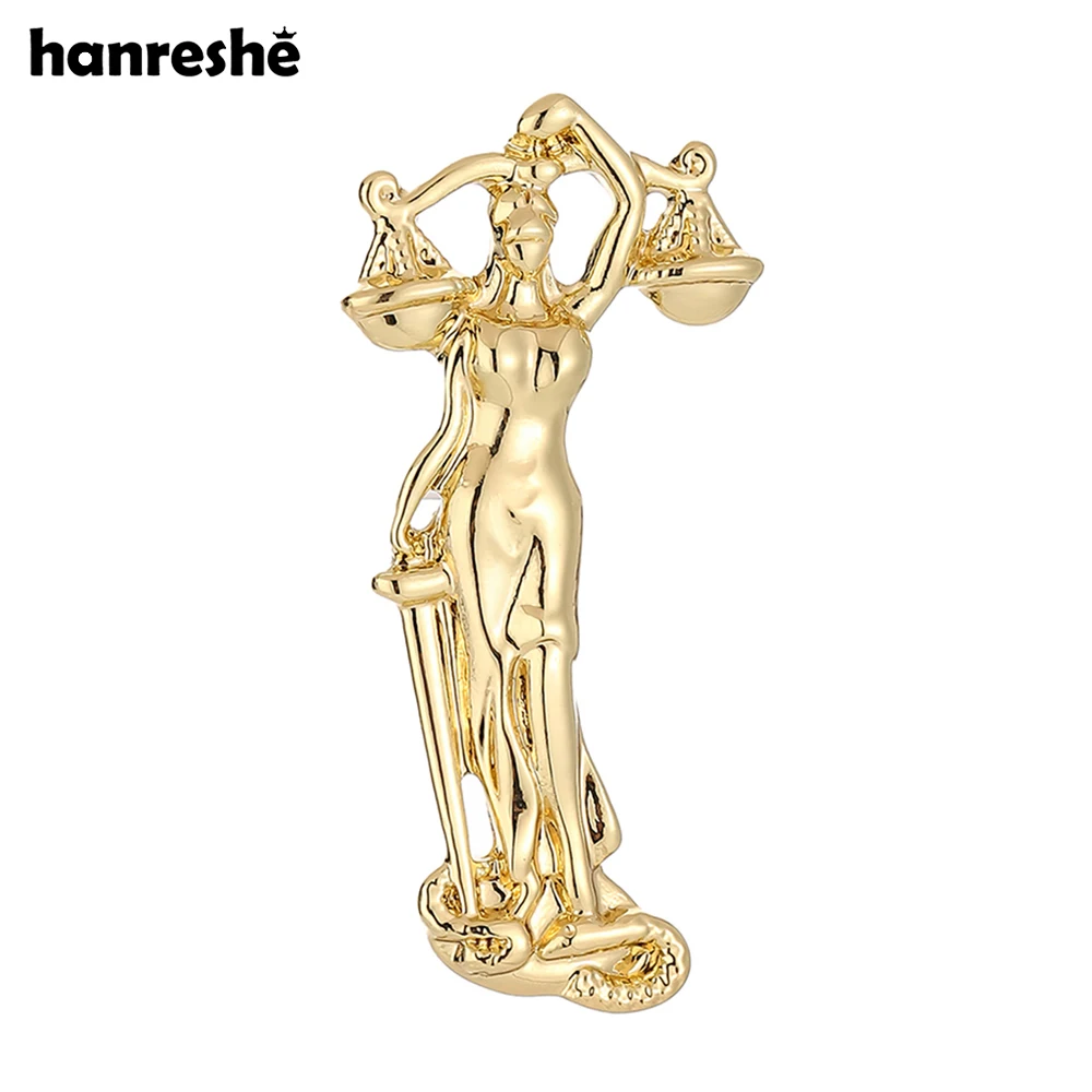 Hanreshe New Libra Brooch Fairness Lawyer Pin Luxury Jewelry for Women Men Backpack Bag Lapel Badge Gifts Collections