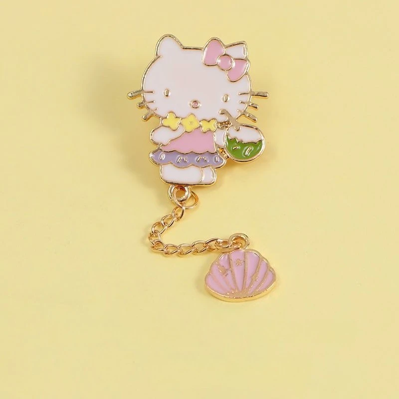 Kawaii مرحبا كيتي سلسلة بروش لطيف ألعاب من الكارتون سلسلة بروش ظهره سطح المكتب اكسسوارات النساء المنتجات طالب هدية بالجملة #3