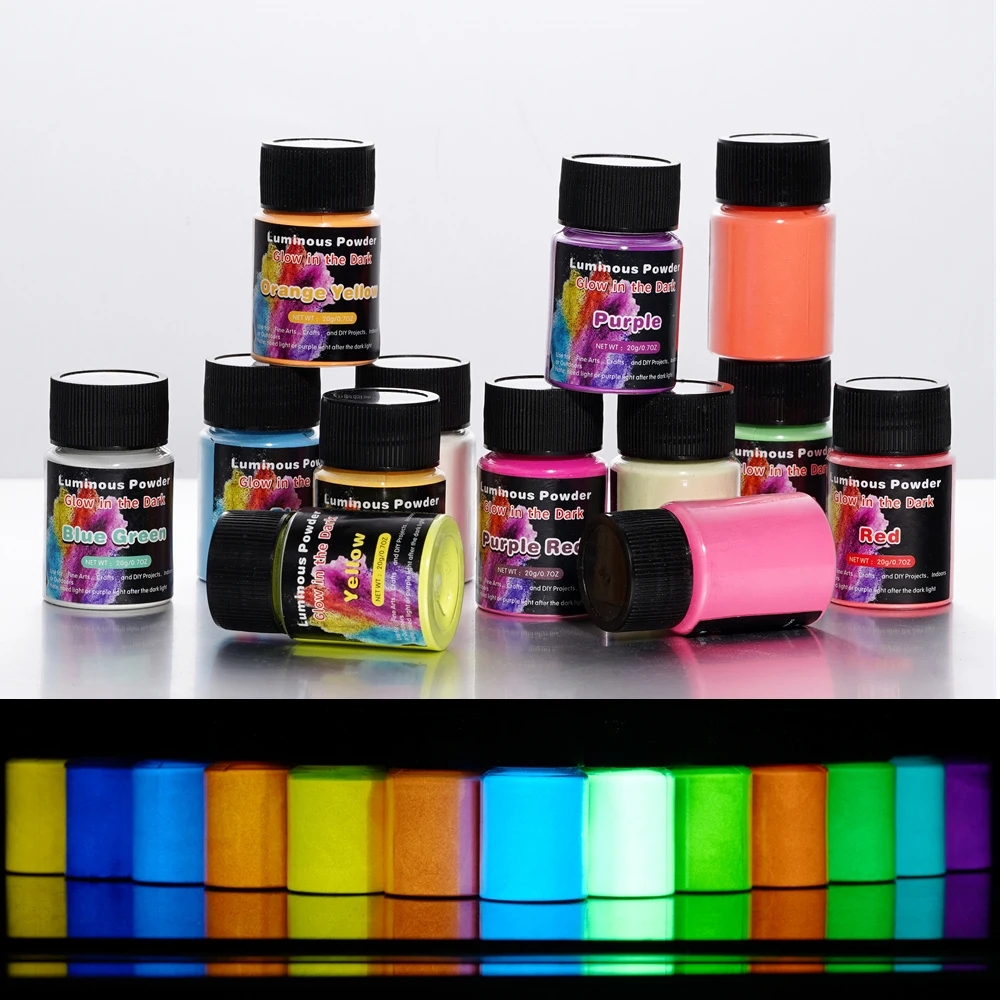 

20g Long Lasting Bright Luminous Powder Glow In The Dark Epoxy Resin Pigments Water-Based Fluorescent Powder Jewelry Making