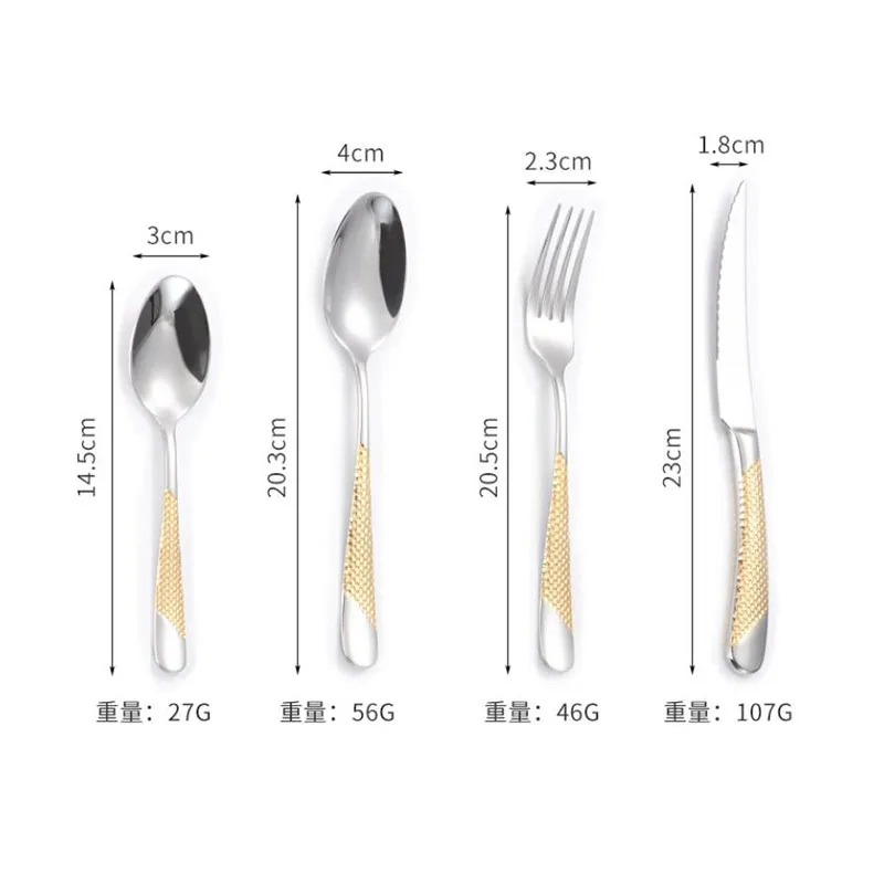 Luxury Tableware Sets Knife Fork Spoon Cutlery Set 24 Piece Stainless Steel Full Tableware Dinner Set Kitchen Device Sets Gift