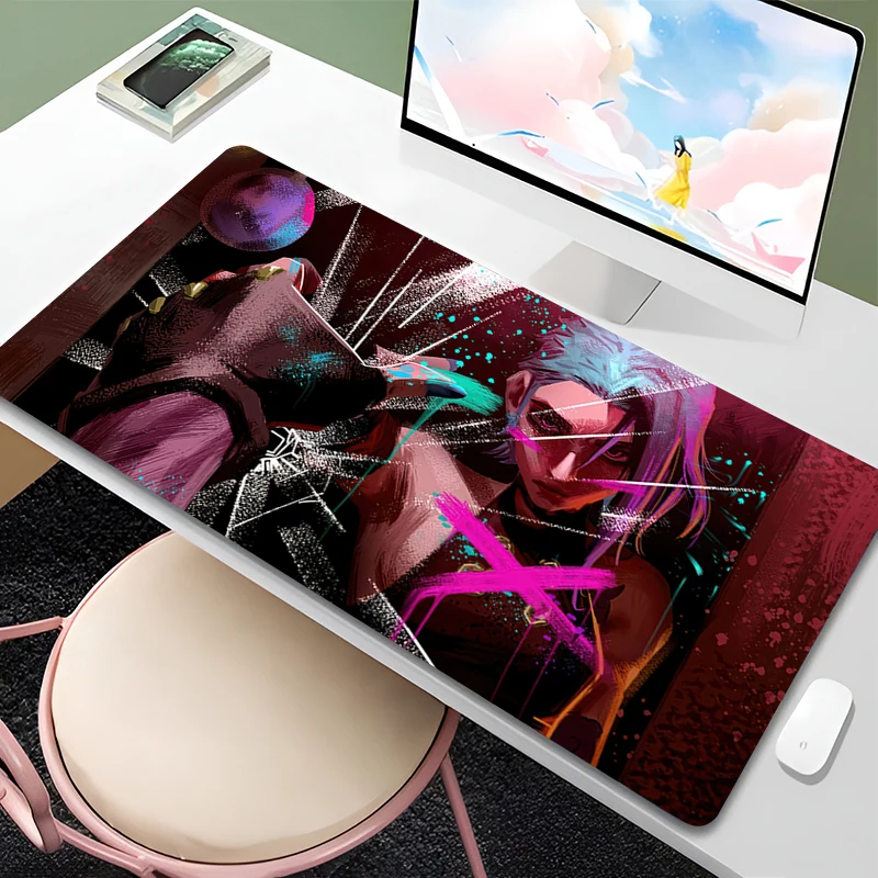 

Mouse Pad Arcane League of Legends Jinx Mousepad Laptop Cool Anime Girl Keyboard Pad HD Mouse Mat PC Gaming Accessories Desk Mat