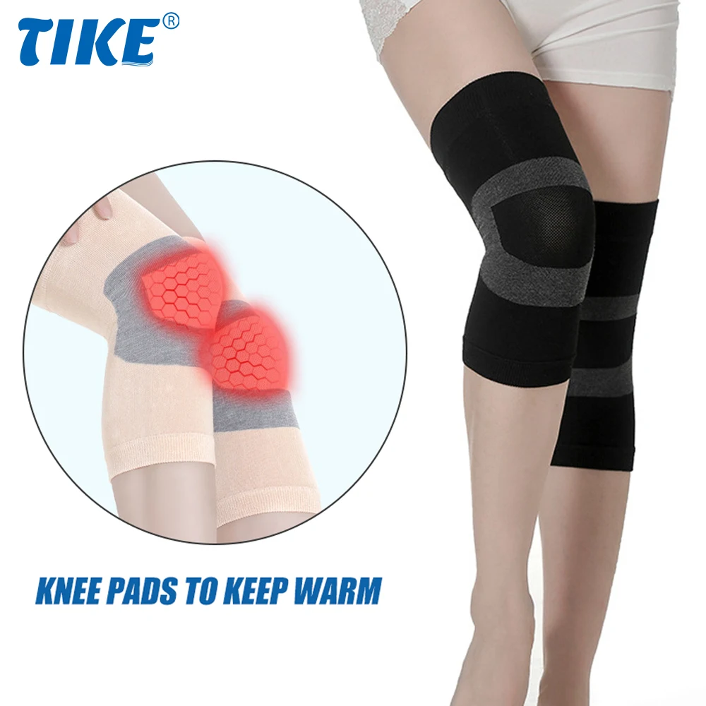 TIKE 1 Pair Silk Thin Knee Brace Elastic Knee Pad Support Compression Sleeves for Fitness Running Cycling Arthritis Pain Relief