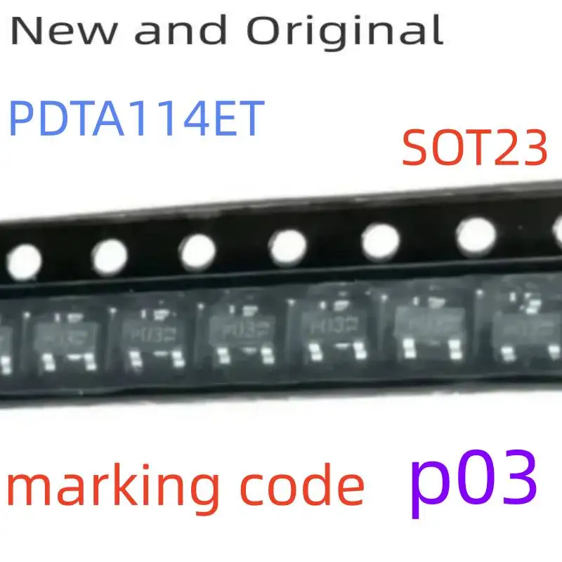 

Pdta114Et Sot23 Pnp Resistor-Equipped Transistors R1=10K R2=10K To-236 3-Pin Marking Code P03