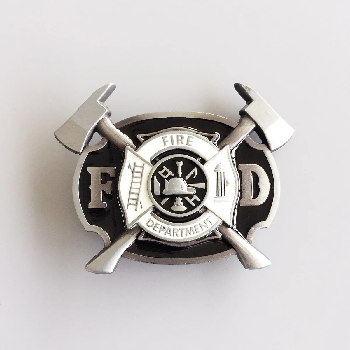 

New Men Belt Buckle Vintage Enamel Firefighter FD Cross Belt Buckle also Stock in US BUCKLE-OC011 Free Shipping