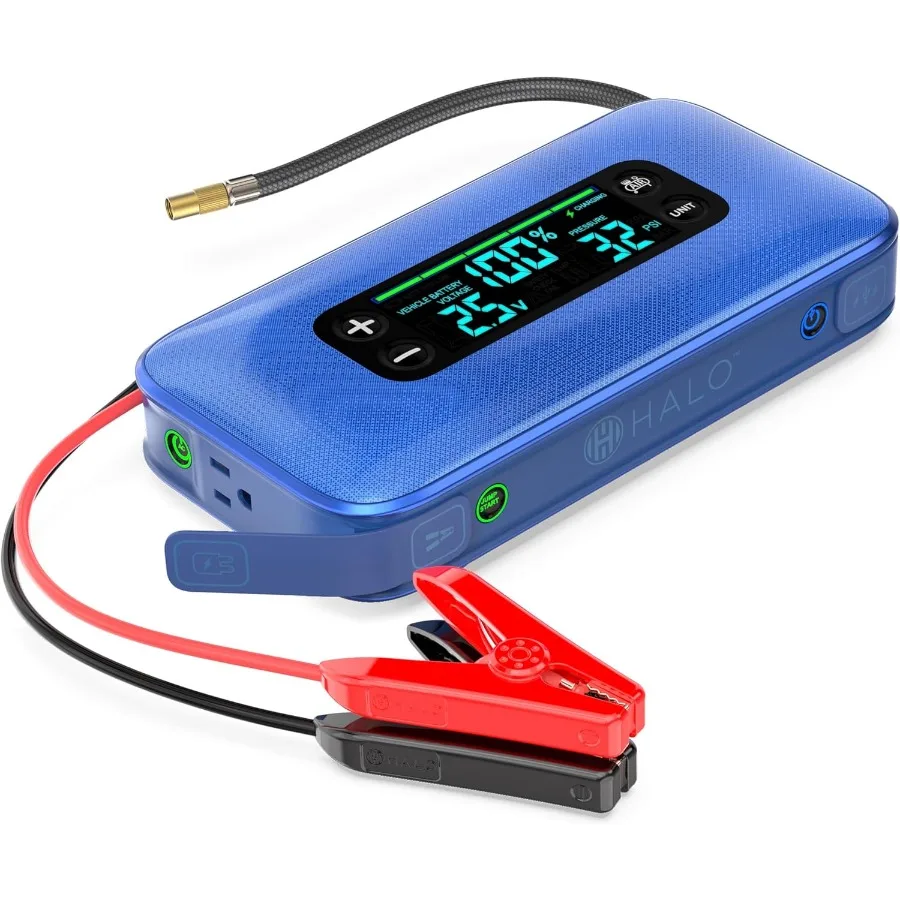 

Bolt Ultimate 3 Portable Car Battery Jump Starter with 130 PSI Air Compressor and 55.5Wh USB Power Bank for Emergency Road