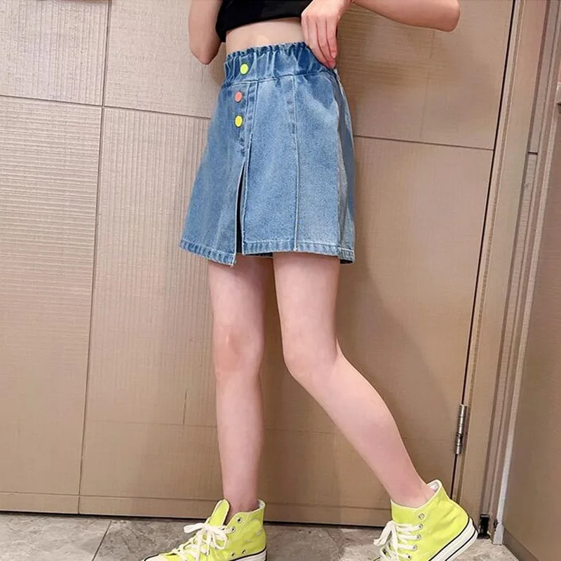 New Girls Shorts Summer Children\'s Denim Shorts For Kids Trousers Casual Beach Shorts Hot Pants For Teen Girl Clothes 10 12Years