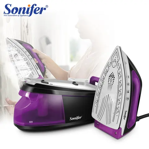 무선 스팀 다리미 의류 증기 발생기 여행 무선 다리미 다림질 세라믹 Soleplate 외부 물 탱크 Sonifer