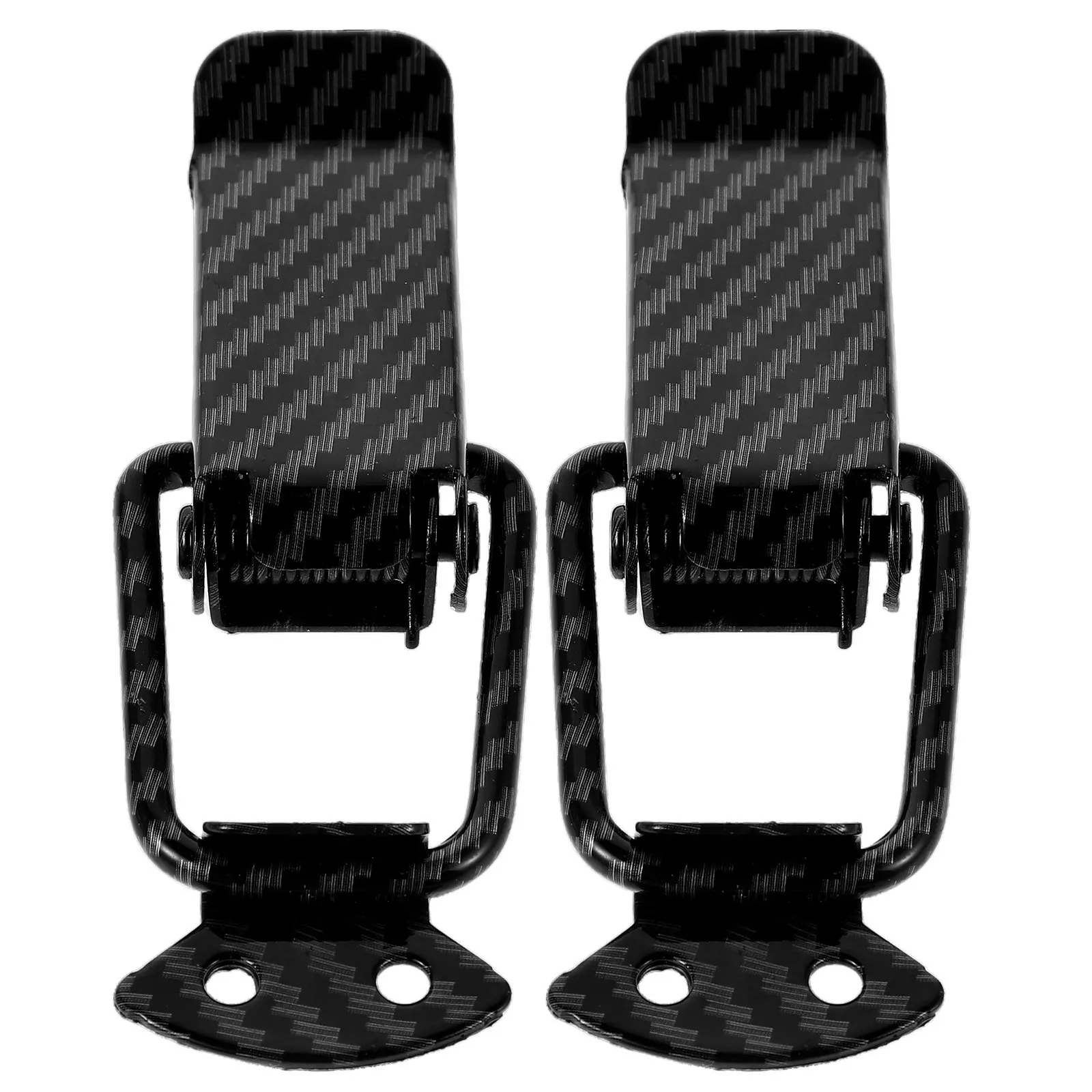 2Pcs Carbon Fiber Trunk Lock Decorative Clip Car Bumper Repair Fixing Fasteners Bumper Clips Surround Lock Trunk Catch