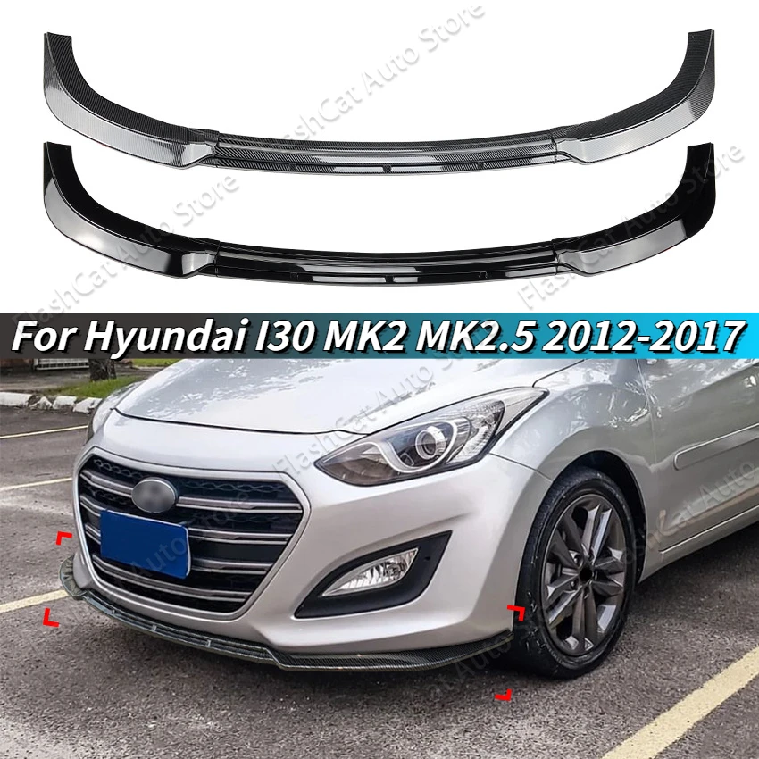Zestaw karoserii I30 Wykończenie Dyfuzor Tuning Przedni Dolny Zderzak Warga Splitter Do Hyundai I30 MK2 MK2.5 2012 2013 2014 2015 2016 2017
