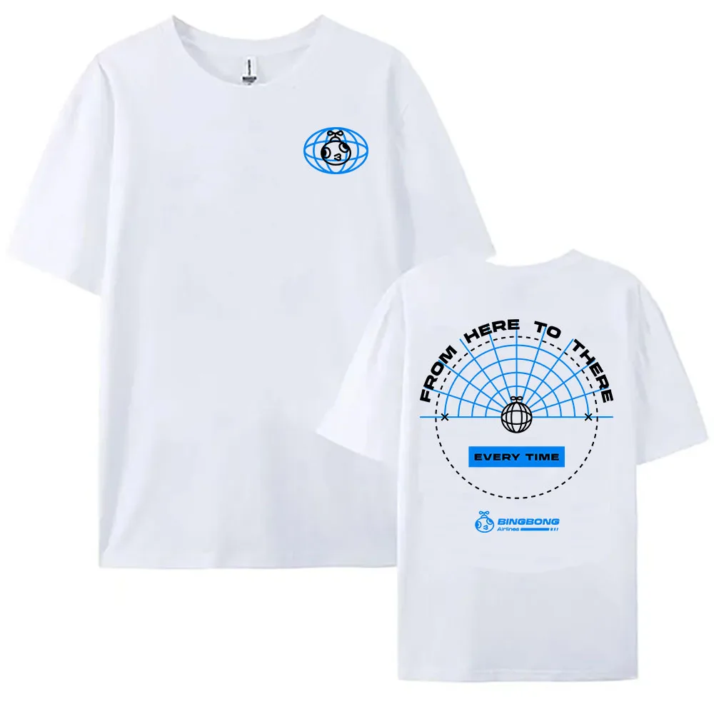 Bingbong Airlines Peak Game Print T-shirt Unisex Streetwear Loose Short Sleeve Cotton Female T Shirt Casual Women Men Clothing