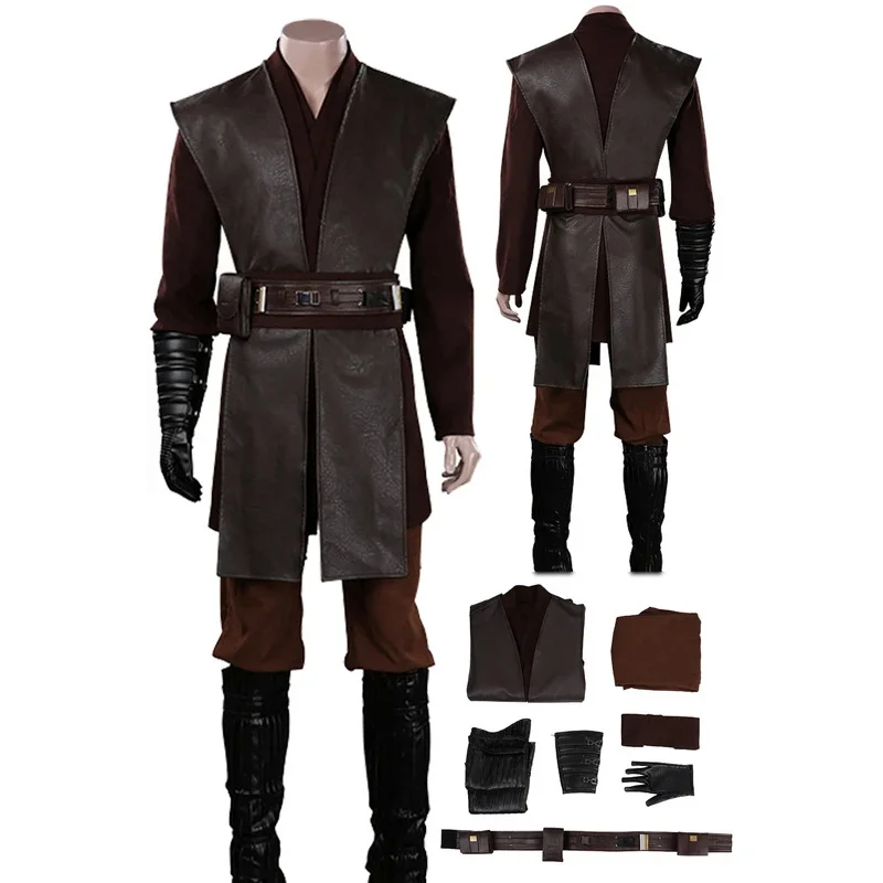 Anakin Cosplay Men Costume Movie Space Battle Knight Roleplay Fantasia Man Halloween Carnival Party Clothes For Male