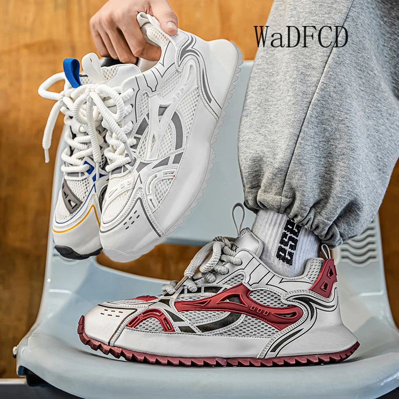 Chunky Sneakers Herren Designer Cover Bottom Sportschuhe Mode Lässig Leder Mesh Atmungsaktiv Erhöhte interne Plateauschuhe