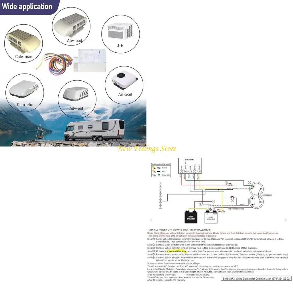 

J6BF позволяет Easy Start RVS -трейлер Campers AC Soft Starter Universal