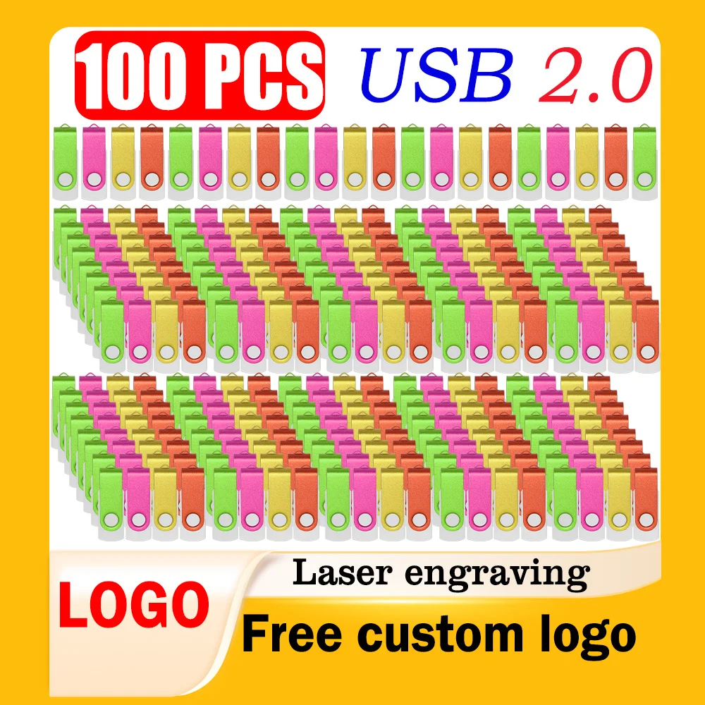 100Pcs/lot Pen Drive 64GB USB Flash Drive 8GB Flash Disk 16GB Pendrives Usb Stick 32GB Memory Stick 128MB Free Custom Logo