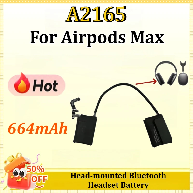 

A2165 664mAh for Apple for Airpodsmax Headset for Airpods Max Head-mounted Bluetooth Headset Battery Digital Battery