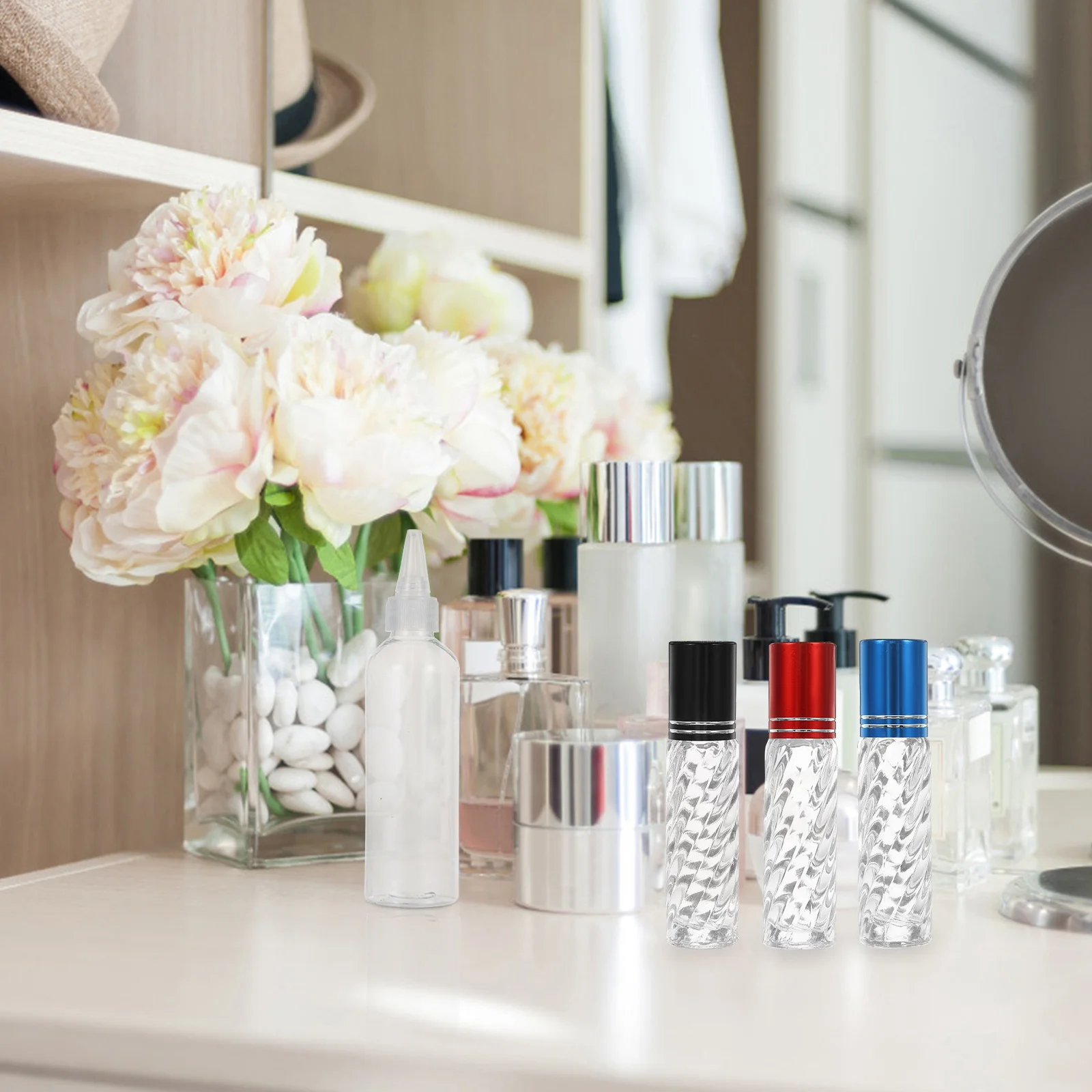 10 قطعة 5 مللي زجاجات دوارة للزيت العطري الزجاجية مع كرة ناعمة للسفر المحمولة القابلة لإعادة الملء تخزين السائل ماكياج الفرعية #6