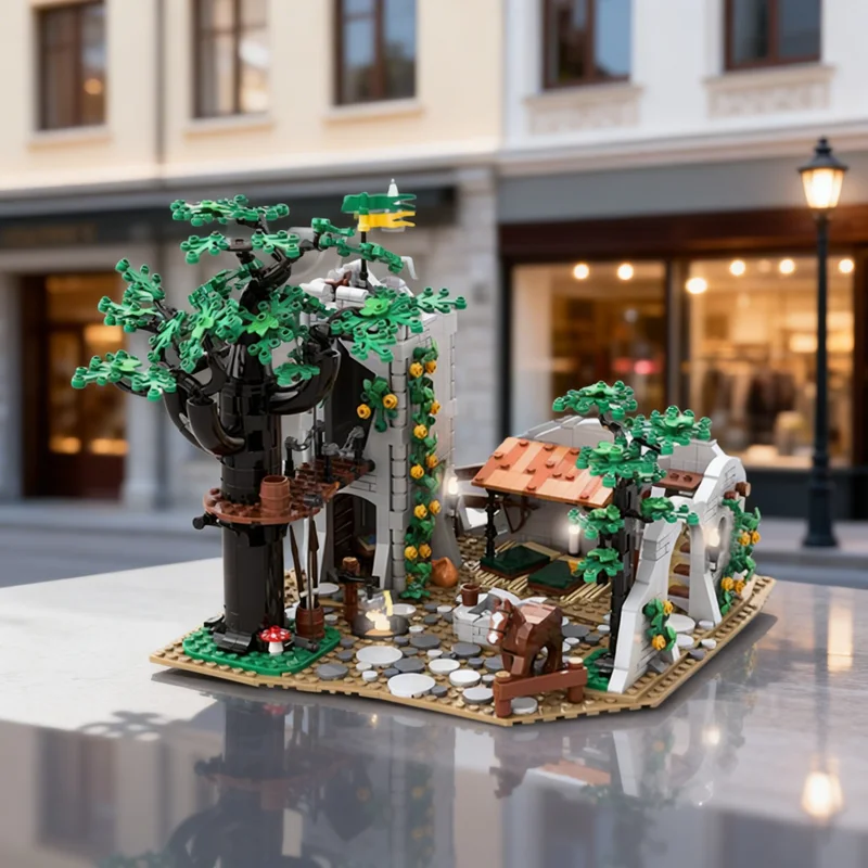 1200pcs MOC Forest Men S Camp Castle Forestmen Model Building Blocks DIY Gift Creative Collectible Display Decor Premium Adult