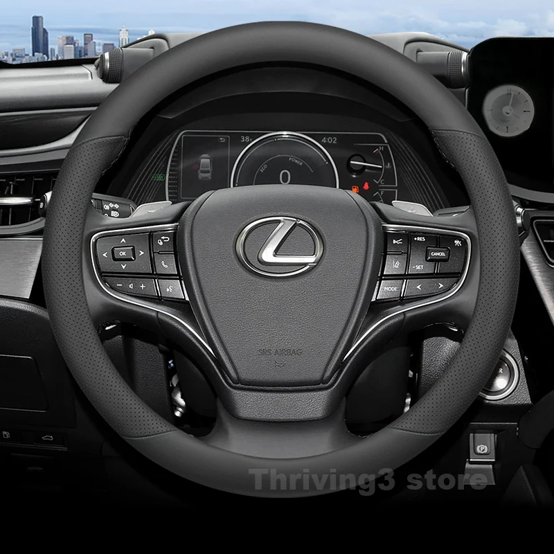 Capa de couro para volante de carro, para lexus nx200t nx250 nx300h es350 es300h rx350 rx450h série acessórios interiores automotivos 2025