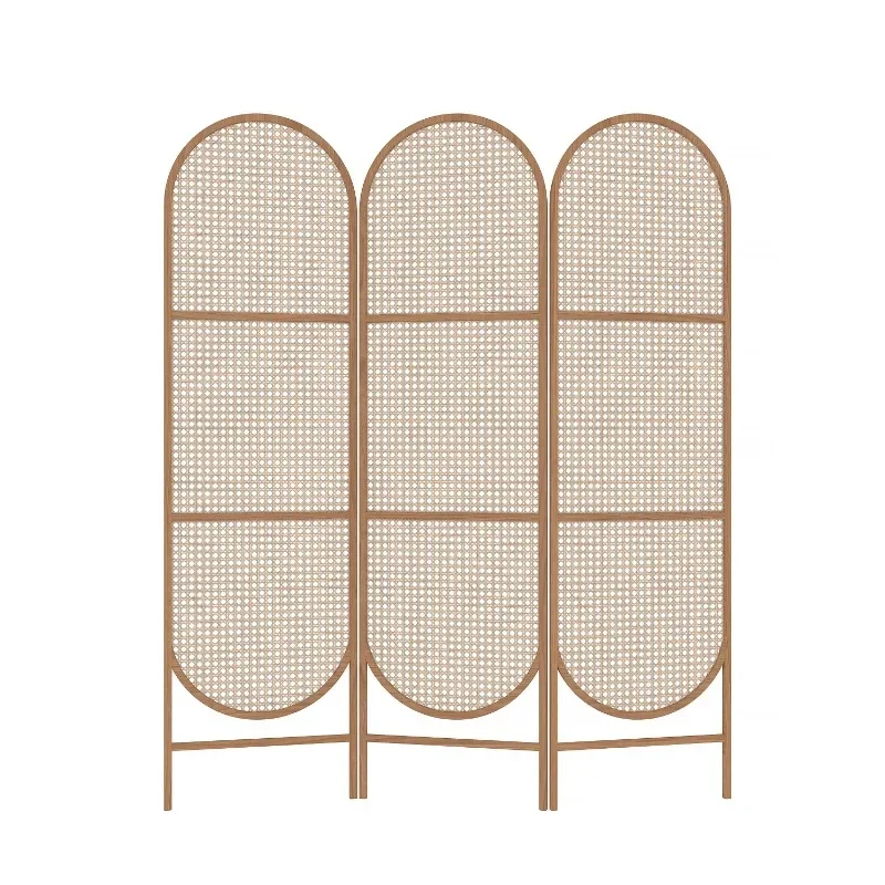 

Japanese-style solid wood rattan screen partition living room restaurant B & B hotel entrance blocking mobile folding custom fol