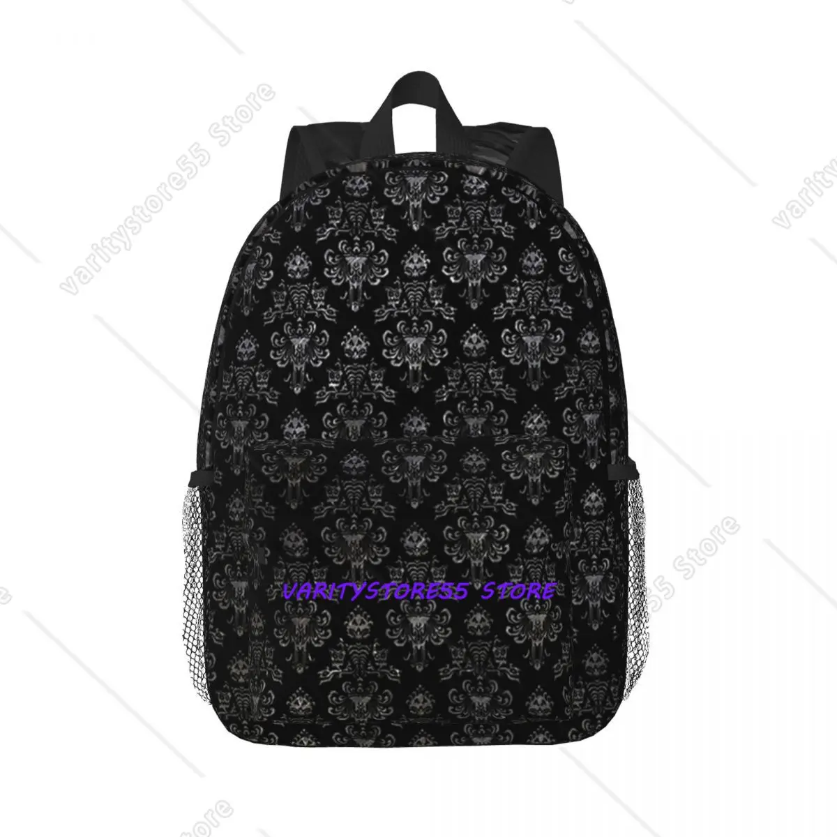 Haunted Mansion Black And Silver Backpack Hot Sale Daypack Boys Girls BookBag Shoulder Bags for Men Women Children School Bag