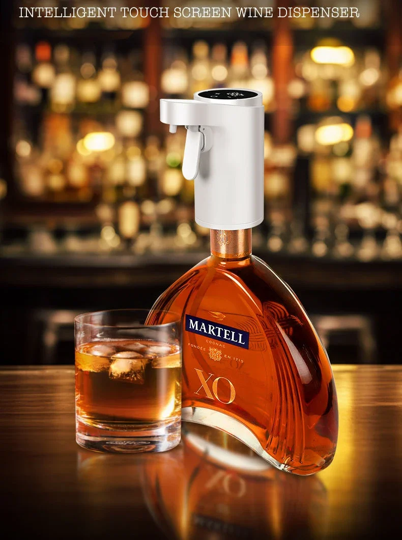 Redsack Digital Drink Dispenser with Touch Display, Volume Mode, Battery, Ventilation Function for Wine, Gin, Liqueur, Suitable for All Bottles
