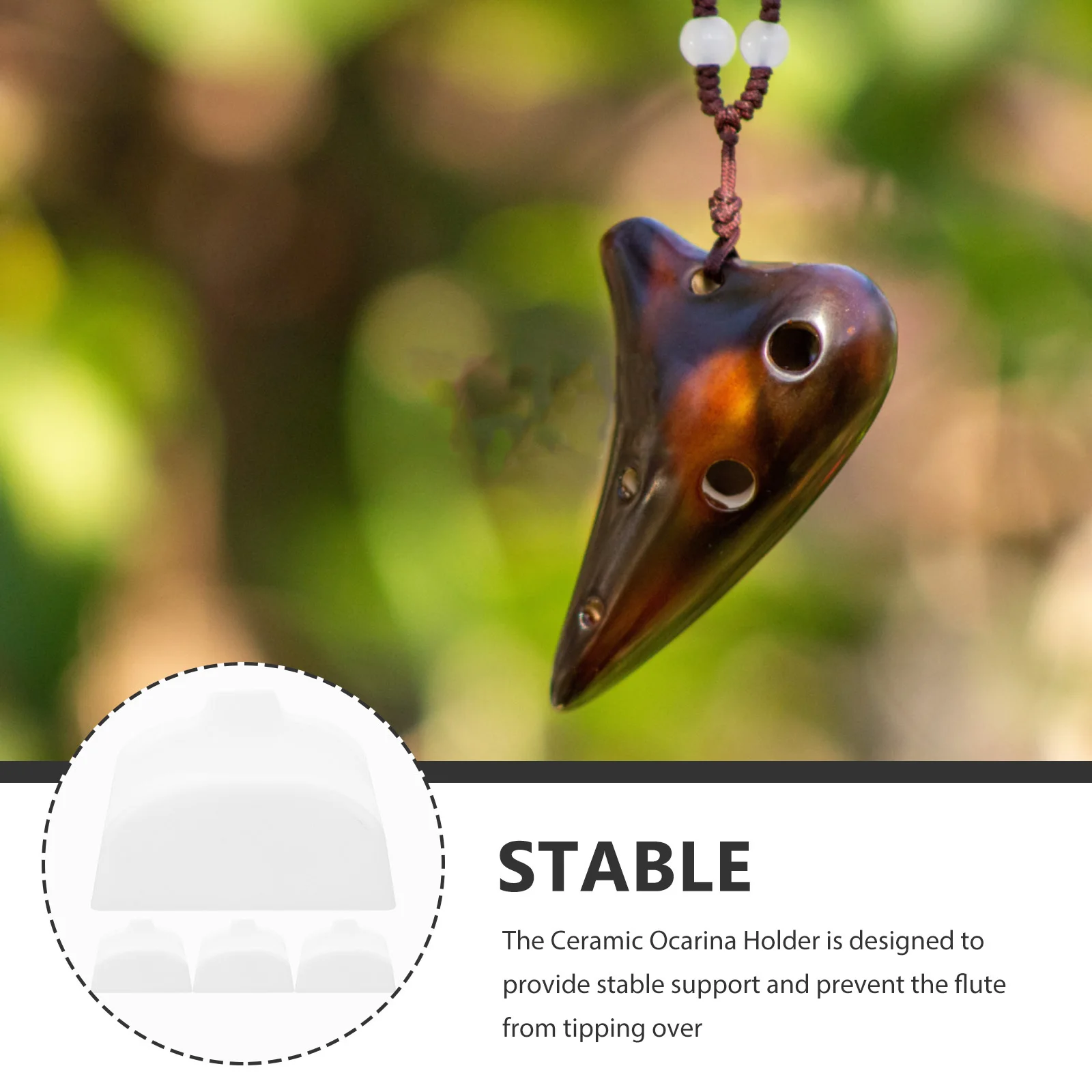 Support Ocarina en céramique à 12 trous, présentoir Portable en Abs pour Instrument de flûte, support de rangement d'accessoires 4 pièces