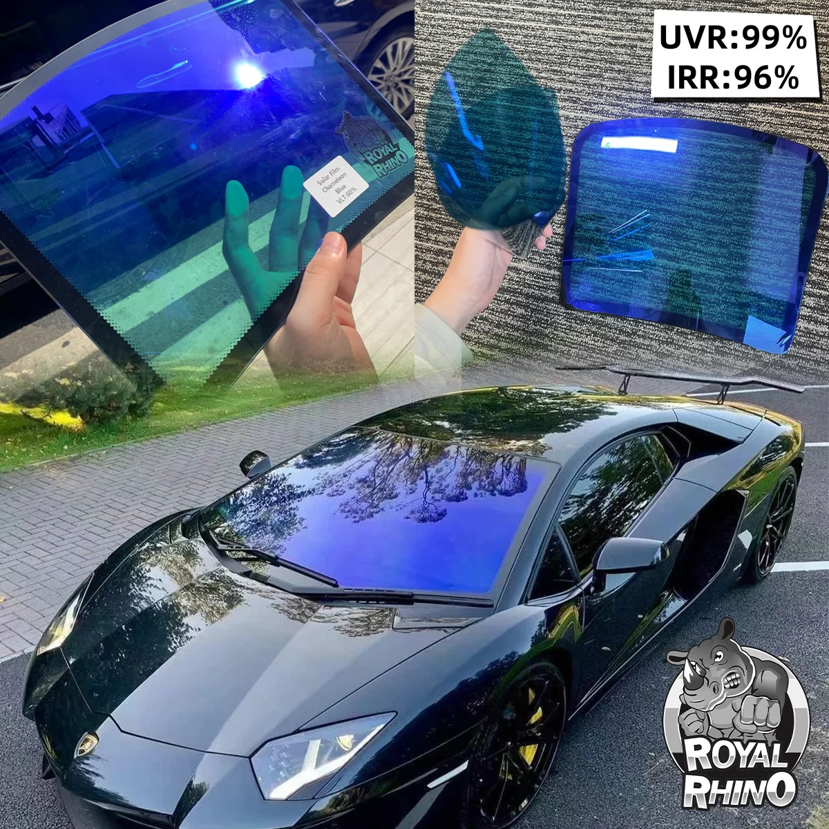 

Blue Chameleon VLT 60%-75% Car Windshield Tint Solar Protection Film Anti UV 99% Decorative Protective Foils For Car Windows