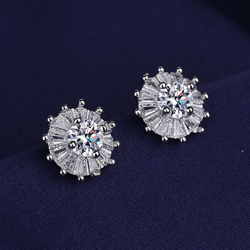 

Personality Fashion Cubic Zirconia Sweet Temperament Earrings for Women Silver Color Earrings Daily Wear Delicate Earrings