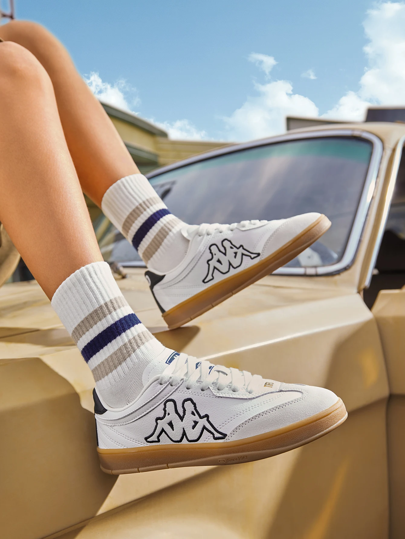 Kappa Men's and Women's Shoes, Street Style Casual Trainers, Durable Everyday Versatile Sneakers, Lightweight Breathable Sports Shoes