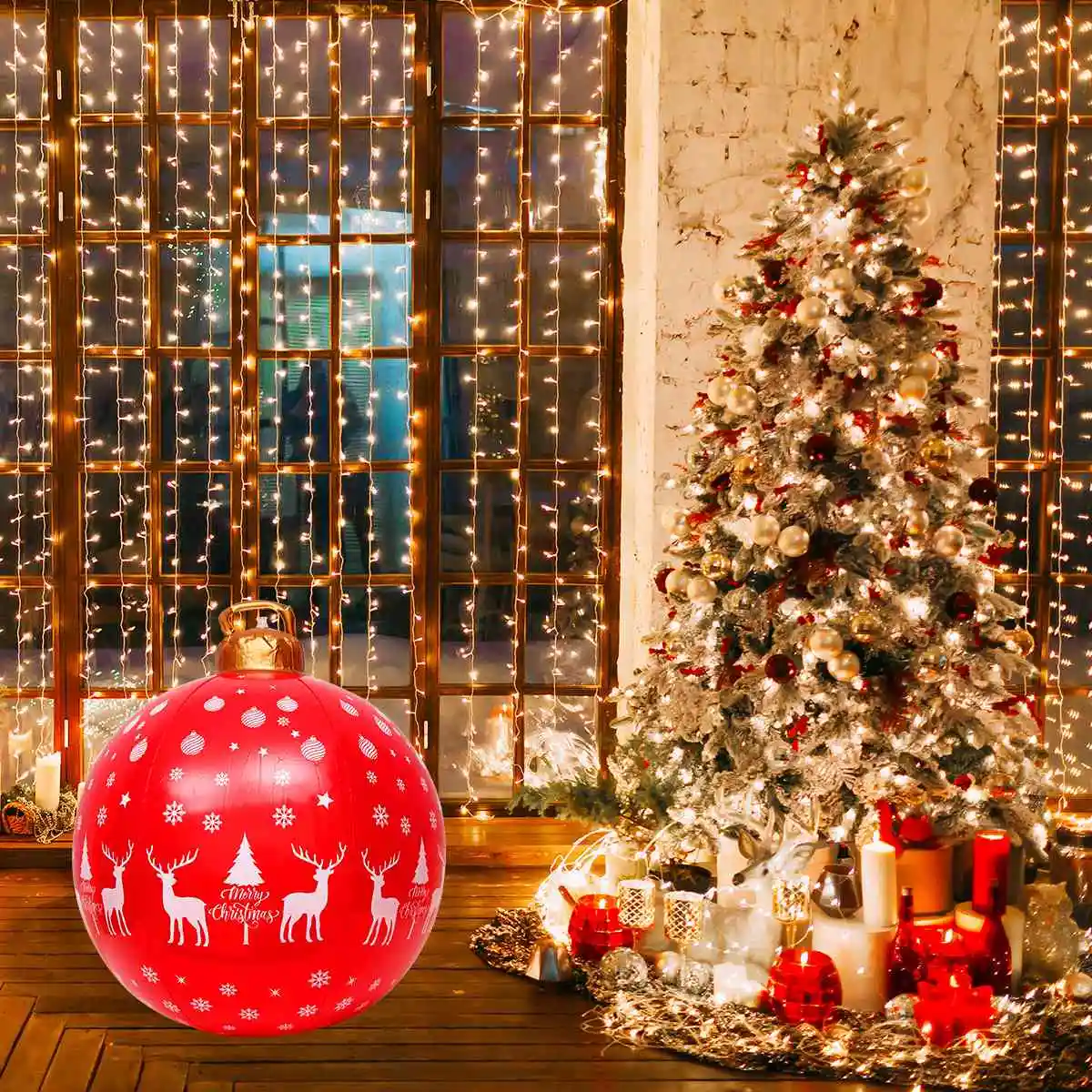 New Outdoor Christmas Inflatable Decorated Ball Made PVC Giant Big Large Balls Tree Decorations Outdoor Decoration Toy Ball