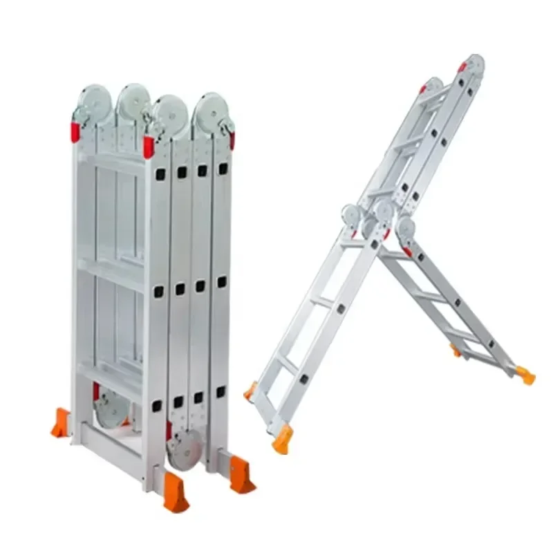 

Aluminum folding multifunctional ladder large and small hinge folding aluminum stairs Climbing ladder Telescopic ladder