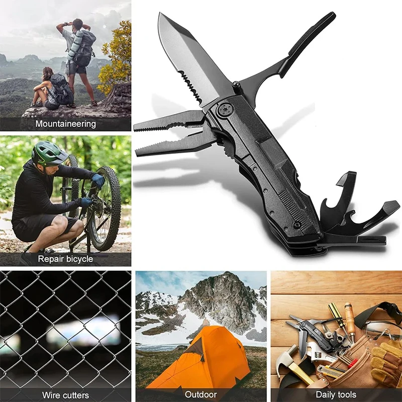 Multifunctional Knife Pliers Outdoor Home Portable Outdoor Survival Folding Knife Plier Screwdriver Hand Tool Car Emergency Tool