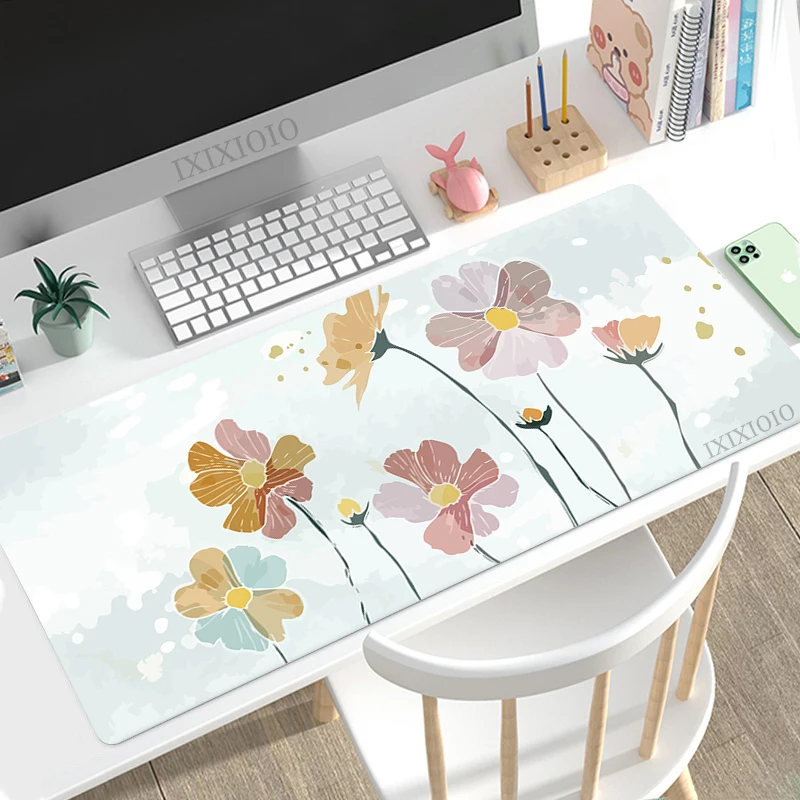 Minimalist Art Abstract Flower Mouse Pad Gamer XL Large Home Mousepad XXL MousePads Office Non-Slip Desktop Mouse Pad Table Mat