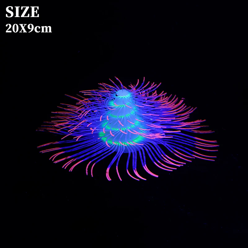 Silicone Glowing Artificial Branch Coral Fish Tank Decorations Glow In The Dark Fake Coral Ornament Aquarium Underwater Decor