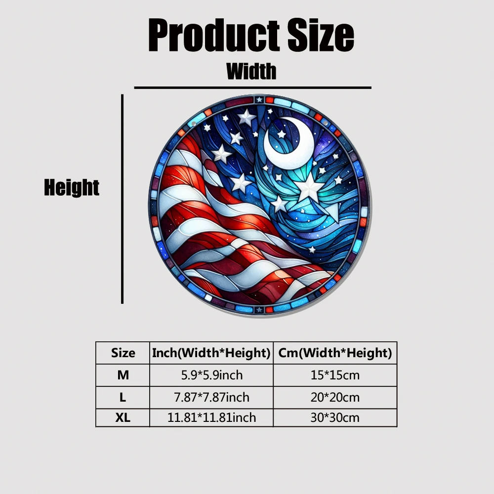 

1 pc National Flag Circular Signboard Stained Acrylic Panel Indoor Outdoor Stain Glass Ornament Acrylic Stained Panel Art Decor