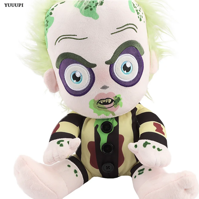 Beetlejuice 2 Plush Beetlejuice in Striped Suit Plush Funny Horror Game Peripheral Doll Halloween  Home Decor Kids Birthday Gift