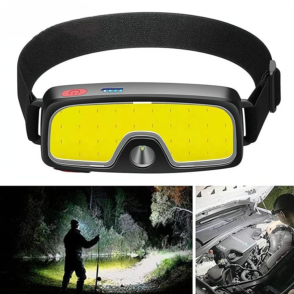 

Head Mounted Lamp Bright COB 10W LED USB Rechargeable Headlamp for Hunting Torch Hiking Front Lanterns Fishing Camping Running