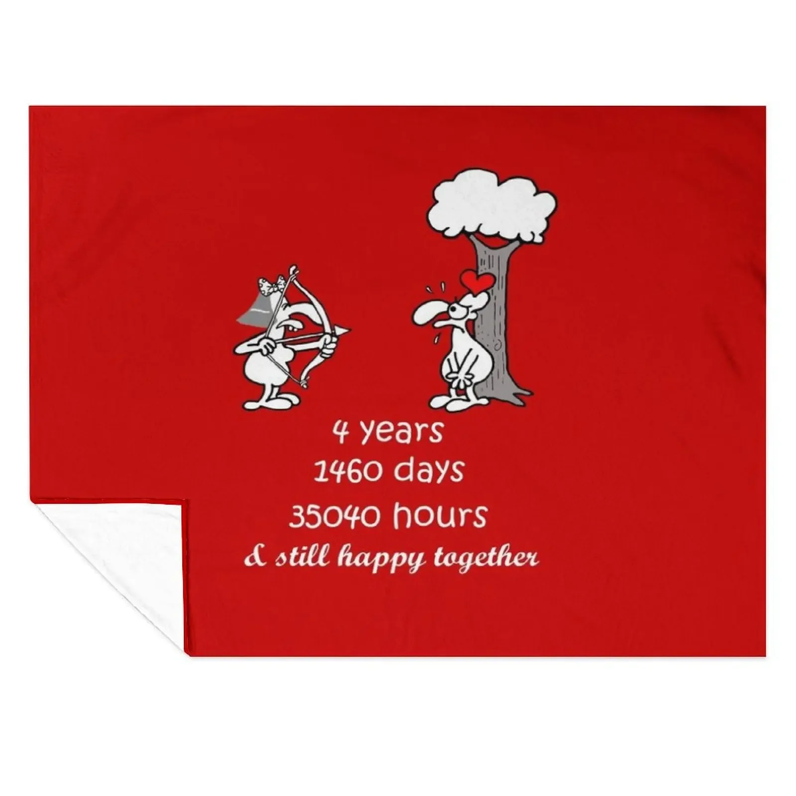 

4th Wedding Anniversary Gift For Him Her 4 Years Together 4 Years Of Marriage Anniversary Funny Couple Matching Throw Blanket