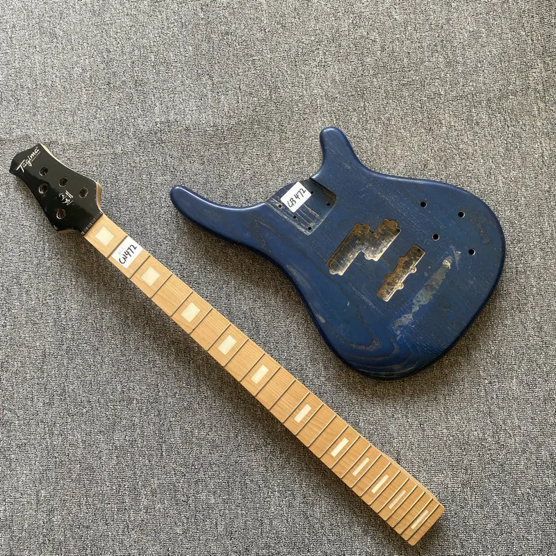 CN472 CB472 Blue Color Unfinished Bass Guitar Kits 5 String Version Active Pickups Genuine Tagima DIY Replace Bass Pack