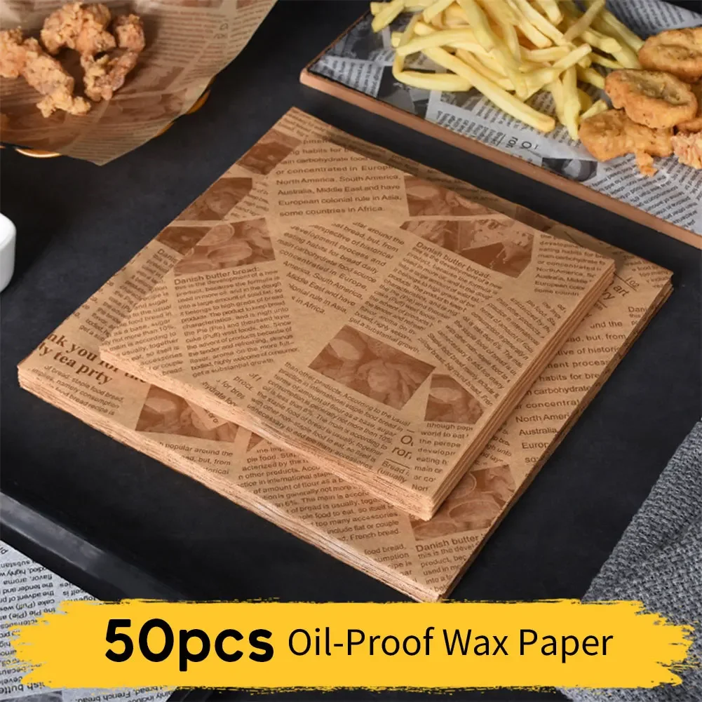 Voedsel Inpakpapier Krant Ontwerp Sandwich Burger Friet Gebakken Voedsel Inpakpapier Plaat Mat Olie Gewaxt Papier papel encerado