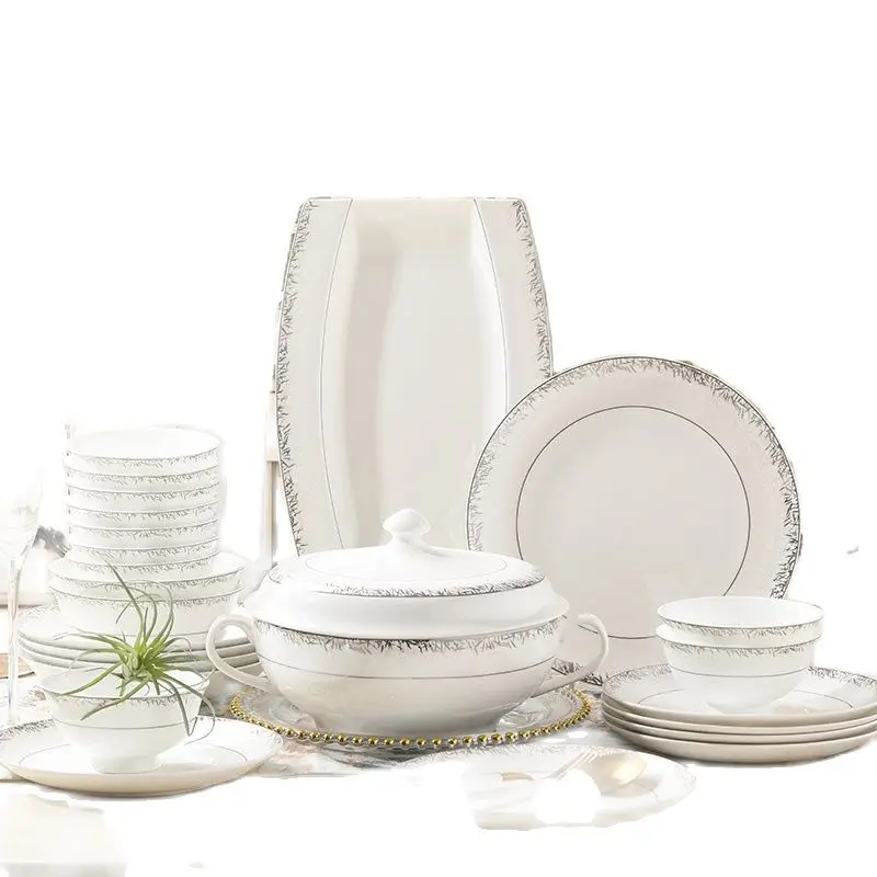 Jingdezhen Ceramics Dinnerware Set Kitchen Tableware Dinner Dish Ceramic  60pcs combination dishes set Ceramic Dinner