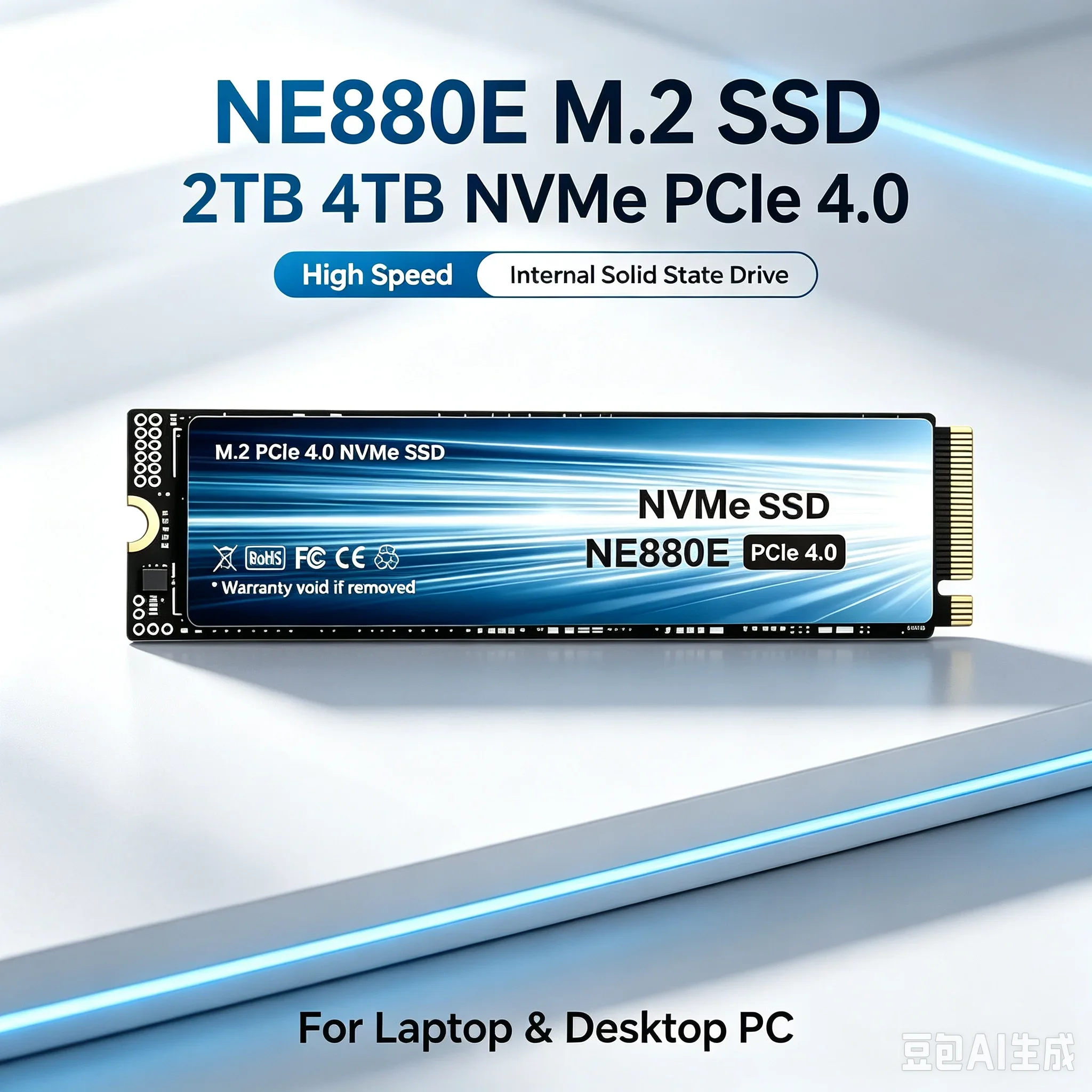 New NE880E M.2 SSD Hard Disk 2TB 4TB NVMe M2  SSD 500GB PCIe 4.0 Internal Solid State Drive For Laptop Desktop PC