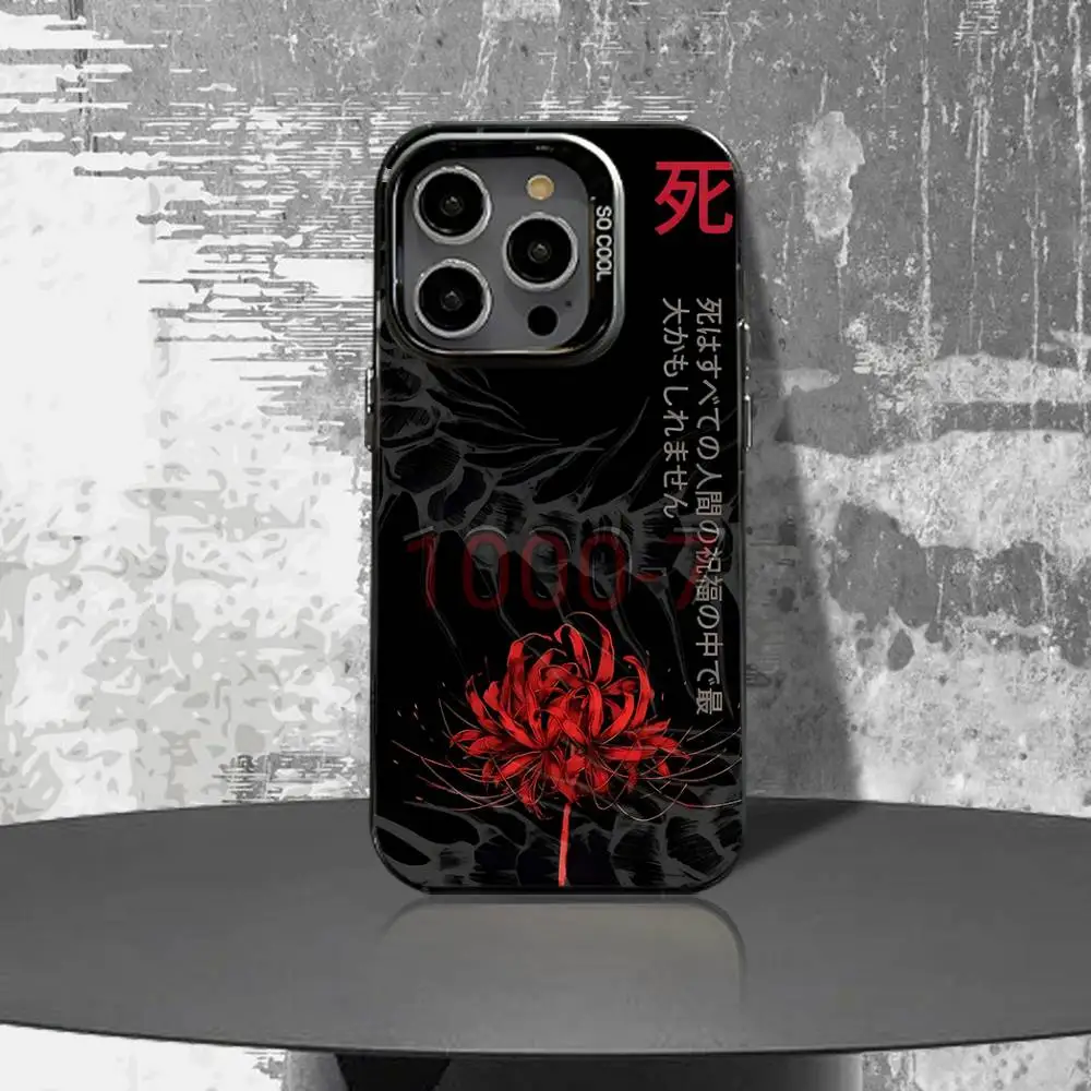 حافظة هاتف طوكيو غول ريد سبايدر ليلي لهاتف آيفون 16,15,14,13,12,11,Pro,XS,Max,Plus,Mini,SE4,E غطاء أسود غير لامع مقاوم للصدمات #3